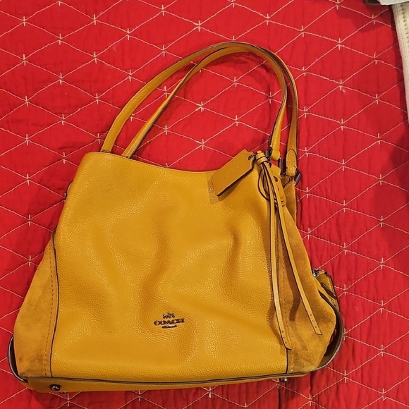Coach Mustard Yellow Leather Shoulder Bag - Picture 1 of 16